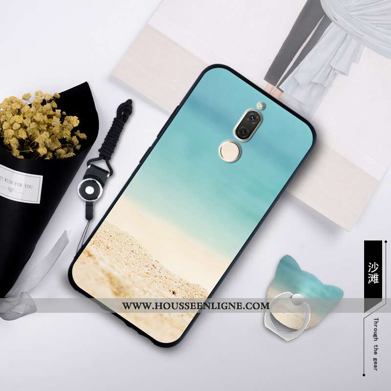 Étui Huawei Mate 10 Lite Fluide Doux Silicone Ornements Suspendus Coque Téléphone Portable Bleu