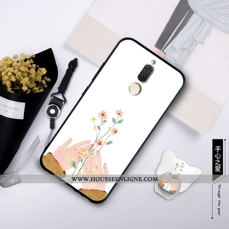 Étui Huawei Mate 10 Lite Fluide Doux Silicone Ornements Suspendus Coque Téléphone Portable Bleu