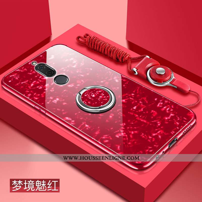 Étui Huawei Mate 10 Lite Silicone Protection Fluide Doux Verre Net Rouge Tout Compris Noir