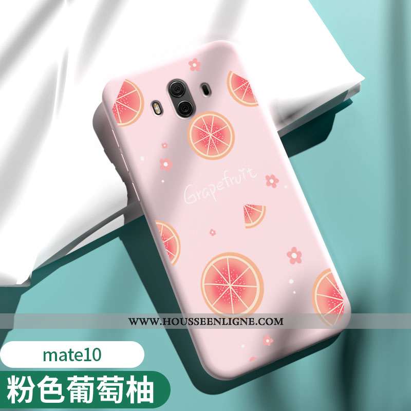 Étui Huawei Mate 10 Légère Fluide Doux Protection Net Rouge Tendance Téléphone Portable Coque Rose