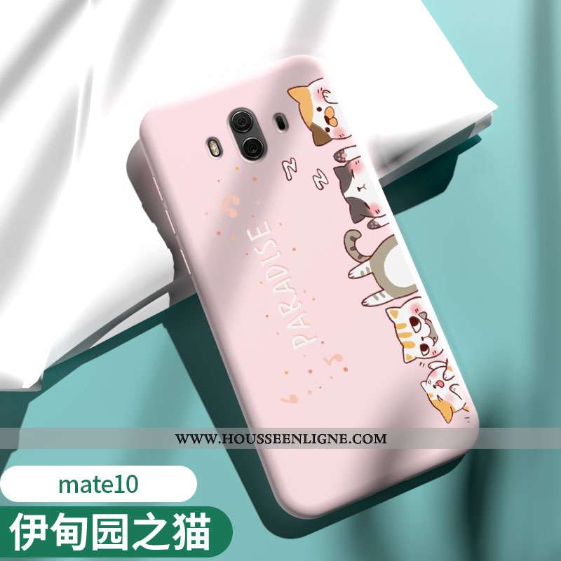 Étui Huawei Mate 10 Légère Fluide Doux Protection Net Rouge Tendance Téléphone Portable Coque Rose