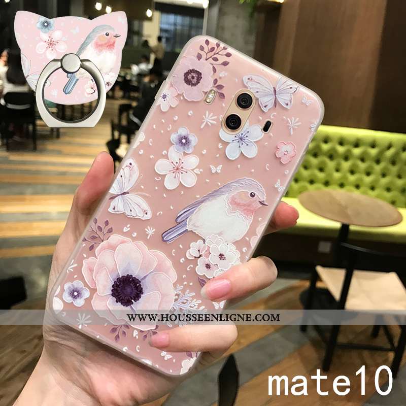 Étui Huawei Mate 10 Légère Silicone Incassable Vent Ultra Téléphone Portable Délavé En Daim Rose