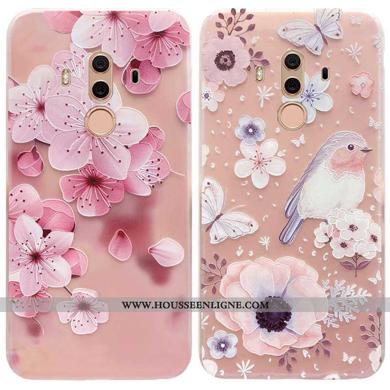 Étui Huawei Mate 10 Légère Silicone Incassable Vent Ultra Téléphone Portable Délavé En Daim Rose