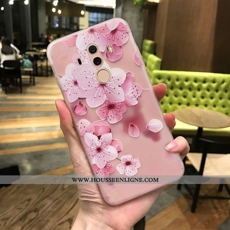Étui Huawei Mate 10 Légère Silicone Incassable Vent Ultra Téléphone Portable Délavé En Daim Rose