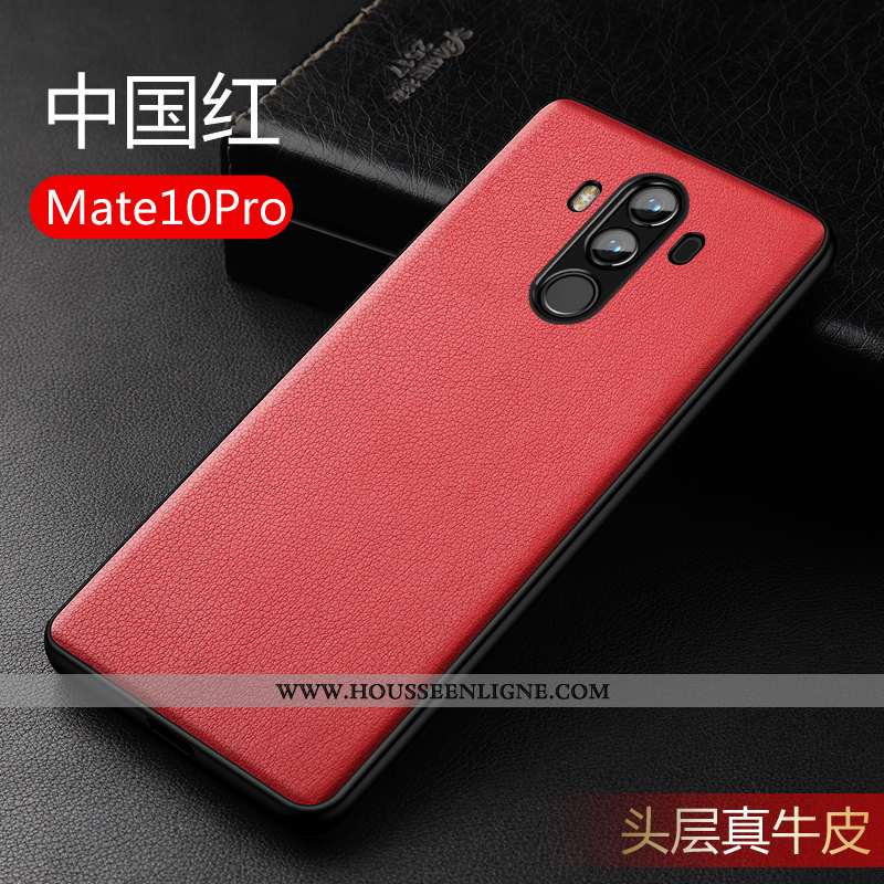 Étui Huawei Mate 10 Pro Légère Silicone Cuir Véritable Luxe Ultra Protection Bleu