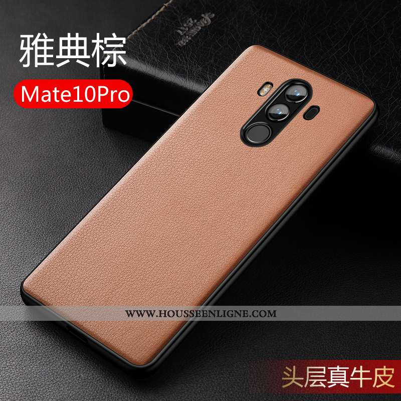 Étui Huawei Mate 10 Pro Légère Silicone Cuir Véritable Luxe Ultra Protection Bleu