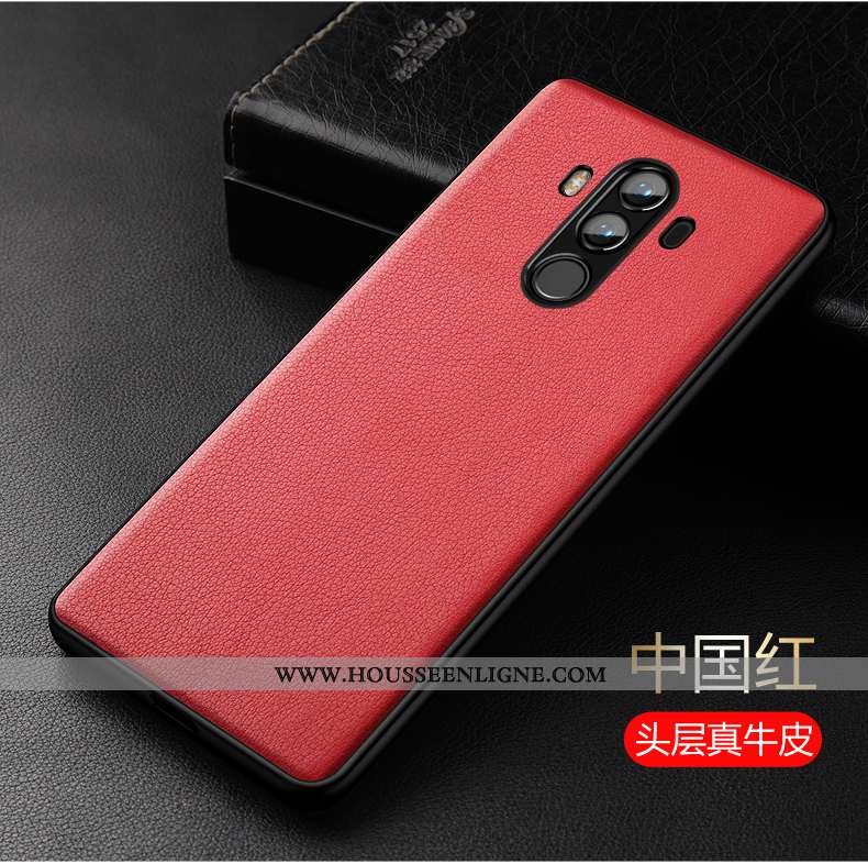 Étui Huawei Mate 10 Pro Légère Silicone Cuir Véritable Luxe Ultra Protection Bleu