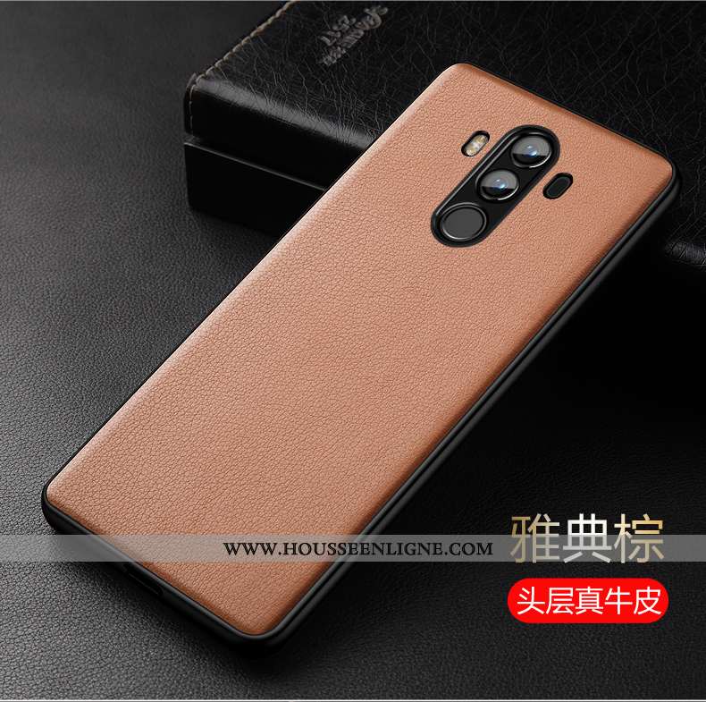 Étui Huawei Mate 10 Pro Légère Silicone Cuir Véritable Luxe Ultra Protection Bleu