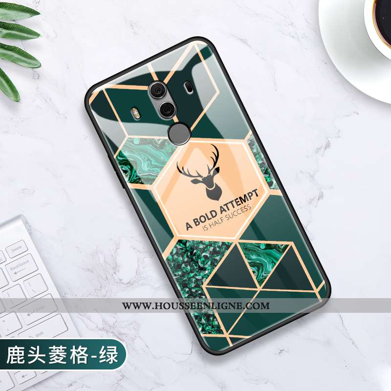 Étui Huawei Mate 10 Pro Verre Personnalité Protection Rose Incassable Silicone Net Rouge