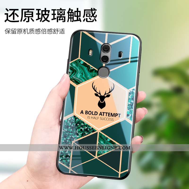 Étui Huawei Mate 10 Pro Verre Personnalité Protection Rose Incassable Silicone Net Rouge