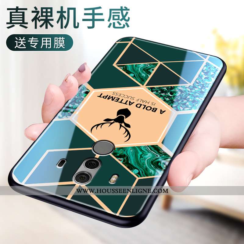 Étui Huawei Mate 10 Pro Verre Personnalité Protection Rose Incassable Silicone Net Rouge