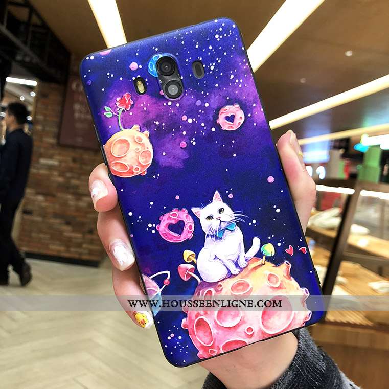 Étui Huawei Mate 10 Silicone Protection Gaufrage Incassable Tout Compris Coque Net Rouge Violet