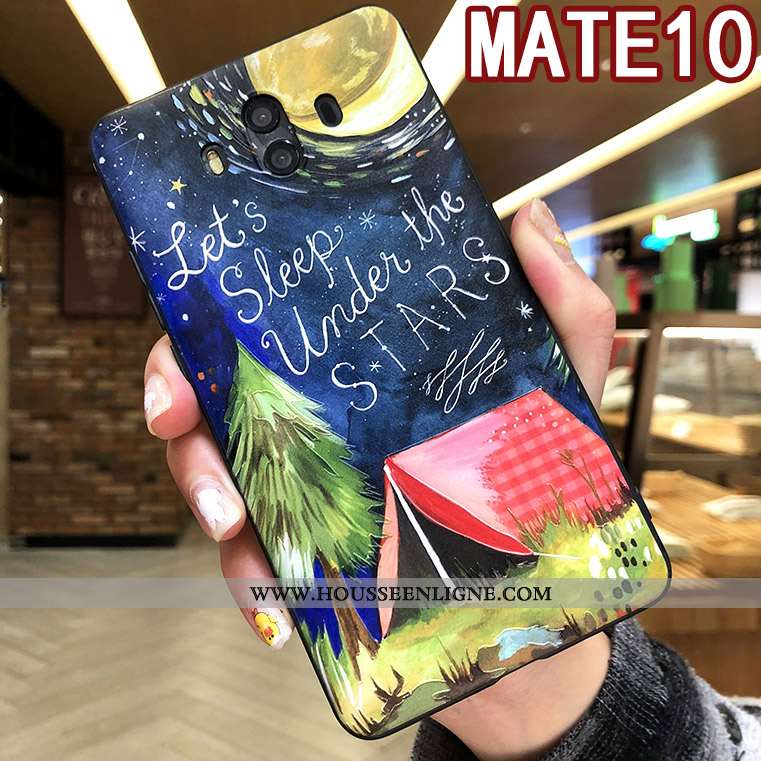 Étui Huawei Mate 10 Silicone Protection Gaufrage Incassable Tout Compris Coque Net Rouge Violet