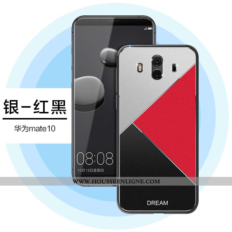 Étui Huawei Mate 10 Silicone Protection Net Rouge Coque Créatif Fluide Doux Tendance Argent
