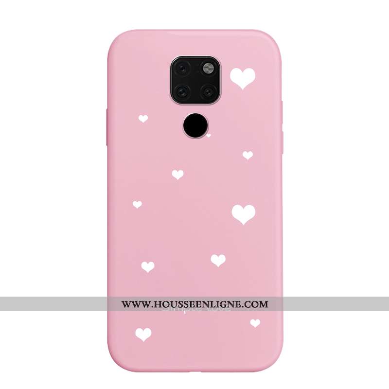Étui Huawei Mate 20 Fluide Doux Délavé En Daim Personnalité Rose Dessin Animé Nouveau Amoureux