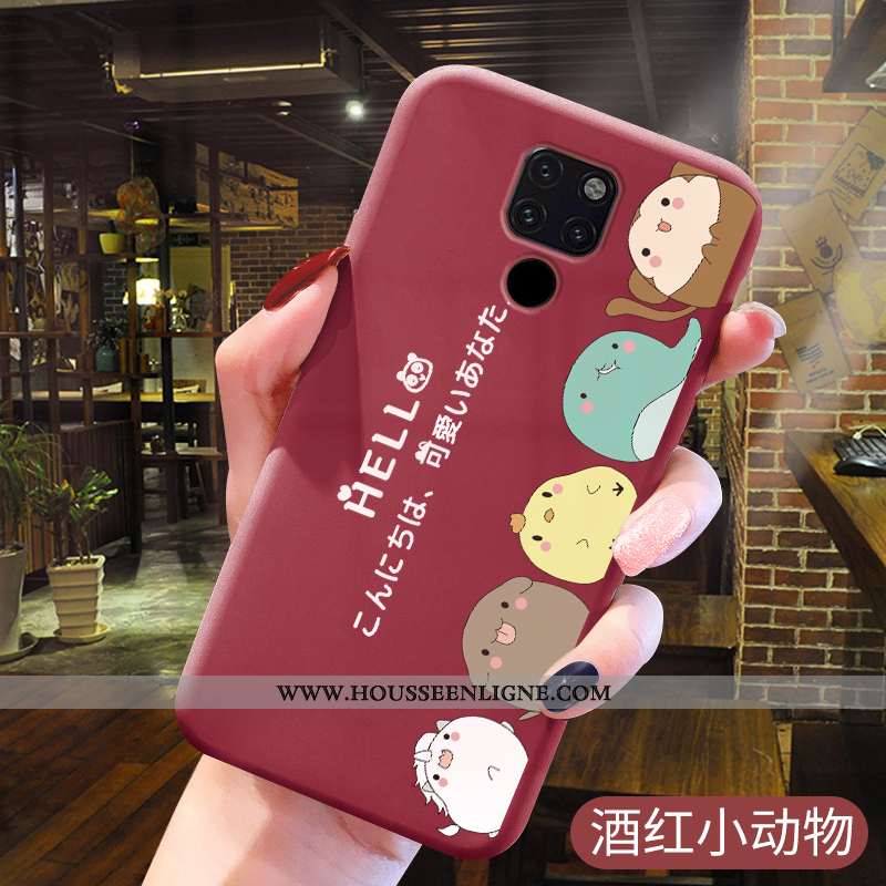 Étui Huawei Mate 20 Fluide Doux Délavé En Daim Personnalité Rose Dessin Animé Nouveau Amoureux