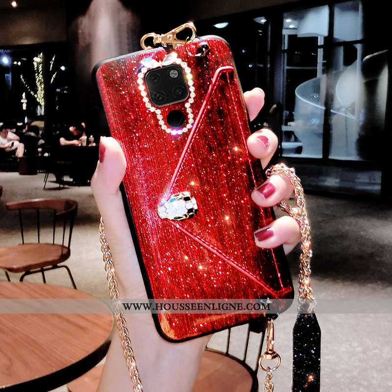 Étui Huawei Mate 20 Portefeuille Tendance Net Rouge Créatif Vent Ornements Suspendus Strass Verte