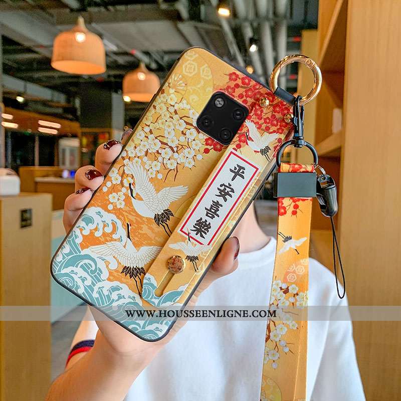 Étui Huawei Mate 20 Pro Créatif Fluide Doux Ornements Suspendus Jaune Grue Protection