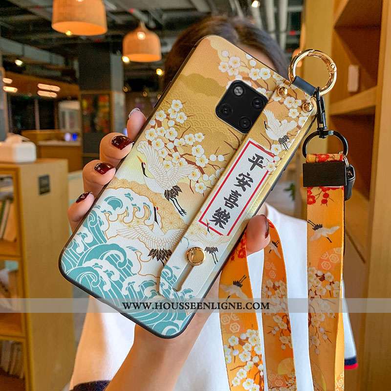Étui Huawei Mate 20 Pro Créatif Fluide Doux Ornements Suspendus Jaune Grue Protection