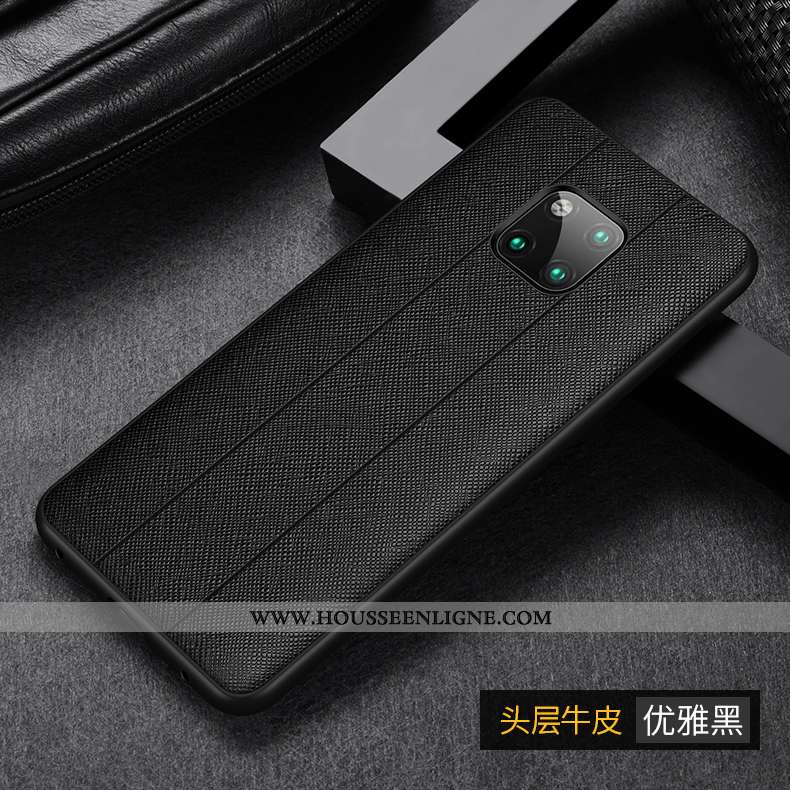 Étui Huawei Mate 20 Pro Cuir Véritable Protection Tempérer Vert Luxe Membrane Coque Verte