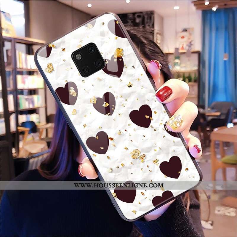 Étui Huawei Mate 20 Pro Mode Verre Coque Rose Téléphone Portable