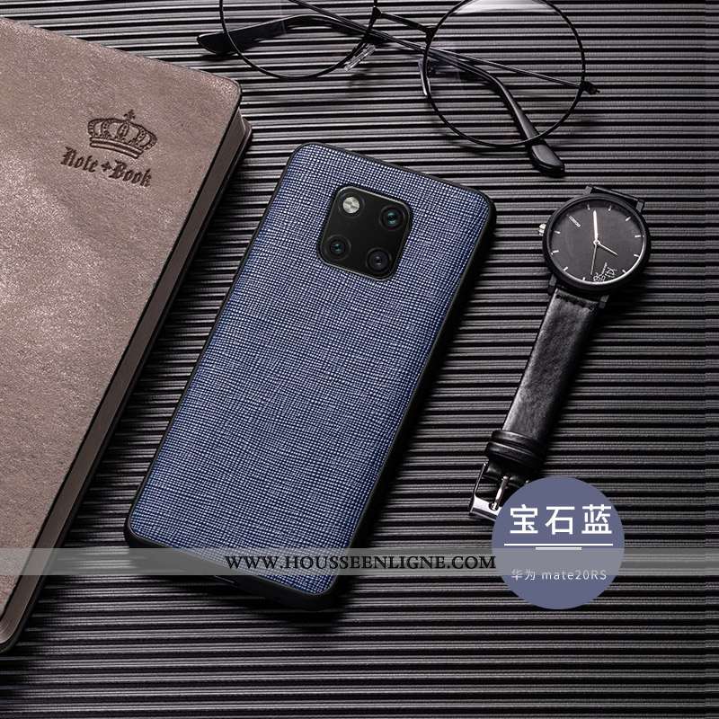 Étui Huawei Mate 20 Rs Cuir Véritable Ultra Qualité Coque Tendance Noir Cuir