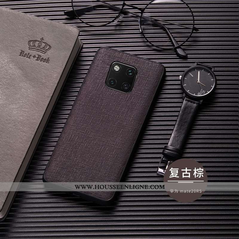 Étui Huawei Mate 20 Rs Cuir Véritable Ultra Qualité Coque Tendance Noir Cuir