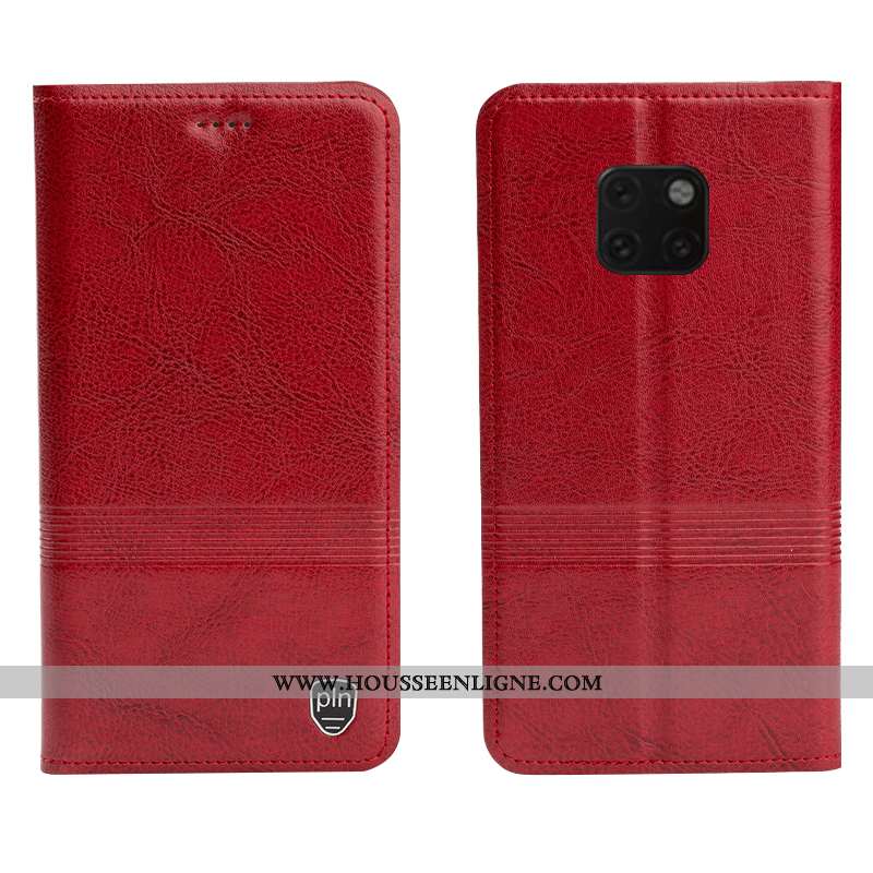 Étui Huawei Mate 20 Rs Modèle Fleurie Protection Incassable Cuir Véritable Coque Cuir Marron