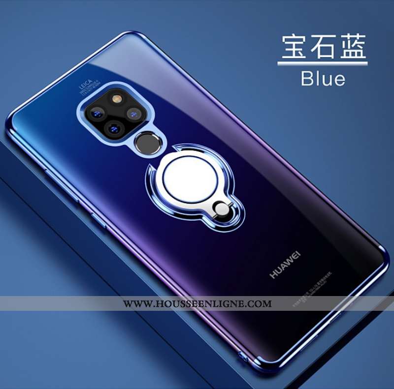 Étui Huawei Mate 20 Silicone Protection Support Noir Anneau Fluide Doux
