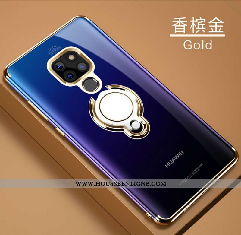 Étui Huawei Mate 20 Silicone Protection Support Noir Anneau Fluide Doux