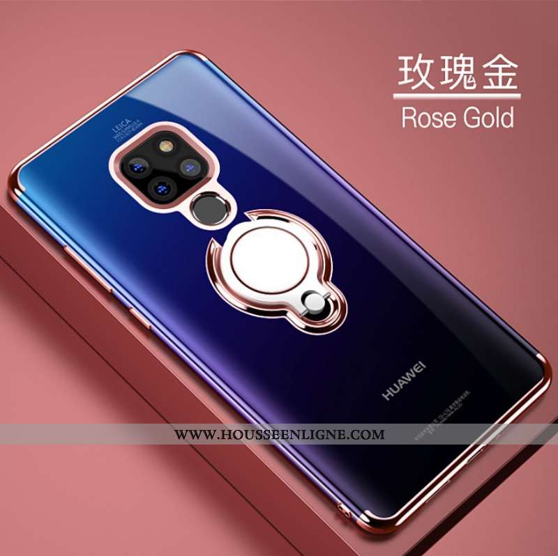 Étui Huawei Mate 20 Silicone Protection Support Noir Anneau Fluide Doux