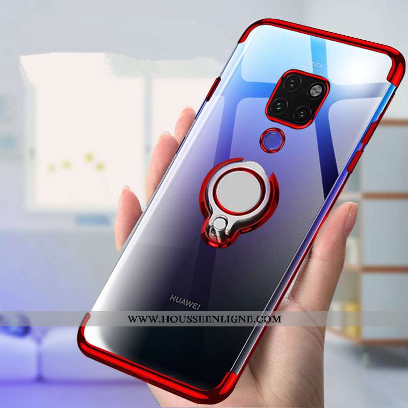 Étui Huawei Mate 20 Silicone Protection Support Noir Anneau Fluide Doux
