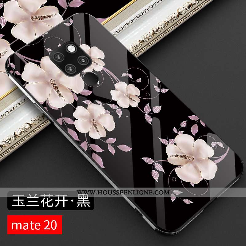 Étui Huawei Mate 20 Verre Personnalité Luxe Créatif Nouveau Légère Protection Noir