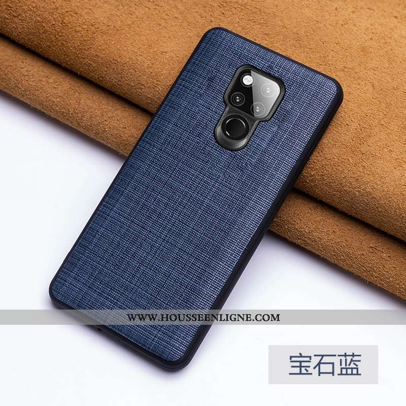 Étui Huawei Mate 20 X Fluide Doux Cuir Véritable Légère Ultra Bovins Bleu Marin Téléphone Portable B