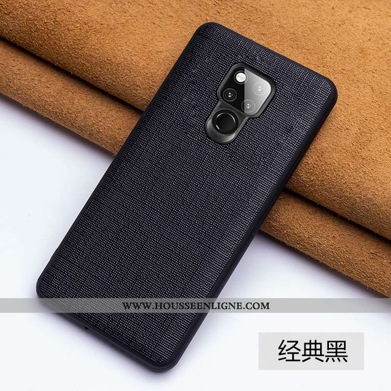 Étui Huawei Mate 20 X Fluide Doux Cuir Véritable Légère Ultra Bovins Bleu Marin Téléphone Portable B