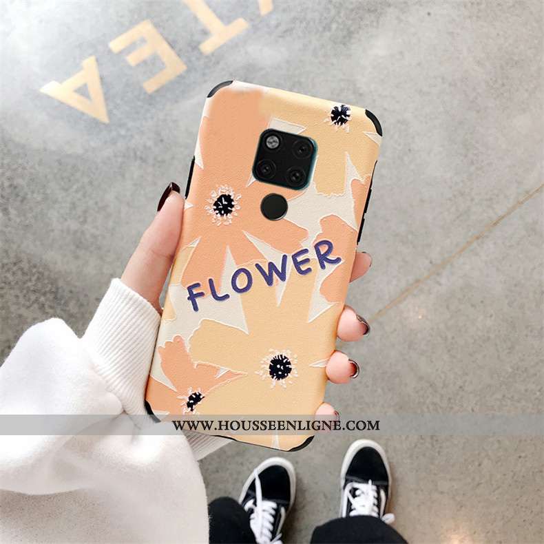 Étui Huawei Mate 20 X Fluide Doux Silicone Soie Mulberry Gaufrage Dessin Animé Blanc Téléphone Porta