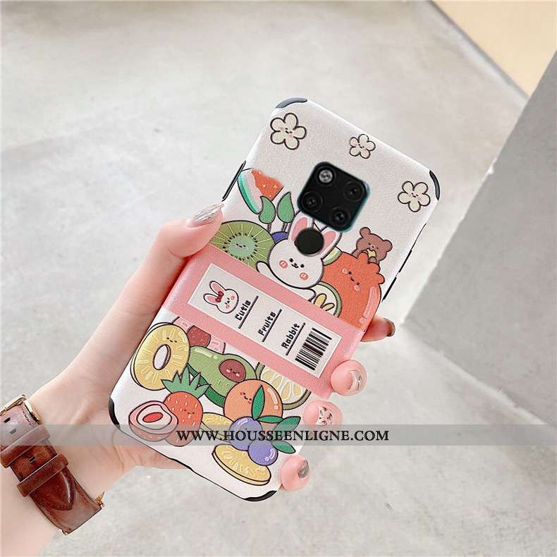 Étui Huawei Mate 20 X Fluide Doux Silicone Soie Mulberry Gaufrage Dessin Animé Blanc Téléphone Porta
