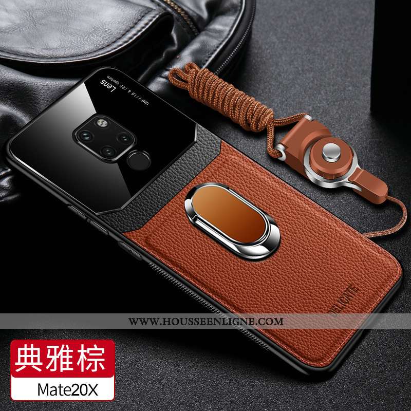 Étui Huawei Mate 20 X Tendance Cuir Protection Silicone Téléphone Portable Délavé En Daim Coque Marr