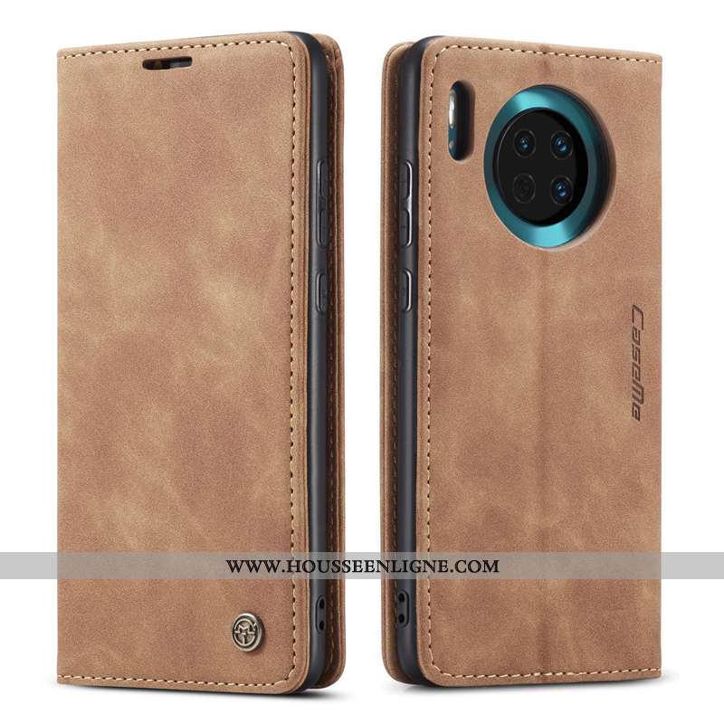 Étui Huawei Mate 30 Cuir Protection Clamshell Téléphone Portable Qualité Véritable Marron