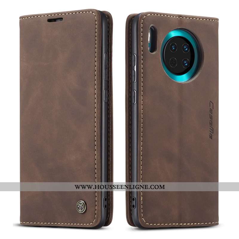 Étui Huawei Mate 30 Cuir Protection Clamshell Téléphone Portable Qualité Véritable Marron
