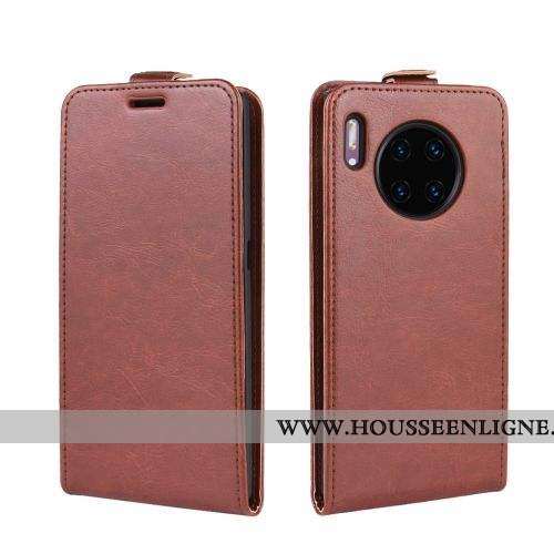 Étui Huawei Mate 30 Cuir Protection Marron Section Verticale Coque Téléphone Portable