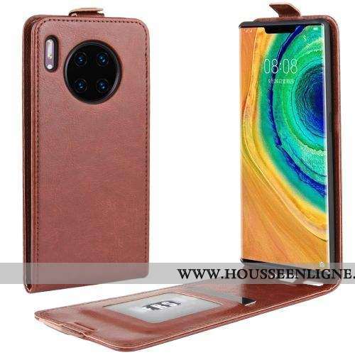Étui Huawei Mate 30 Cuir Protection Marron Section Verticale Coque Téléphone Portable