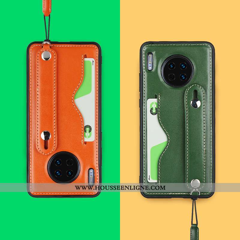 Étui Huawei Mate 30 Cuir Véritable Ornements Suspendus Coque Carte Incassable Tout Compris Nouveau V