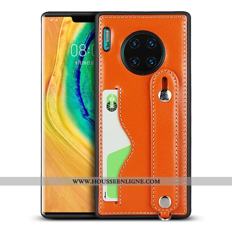 Étui Huawei Mate 30 Cuir Véritable Ornements Suspendus Coque Carte Incassable Tout Compris Nouveau V
