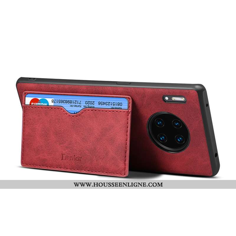 Étui Huawei Mate 30 Fluide Doux Protection Carte Coque Support Tout Compris Incassable Rouge