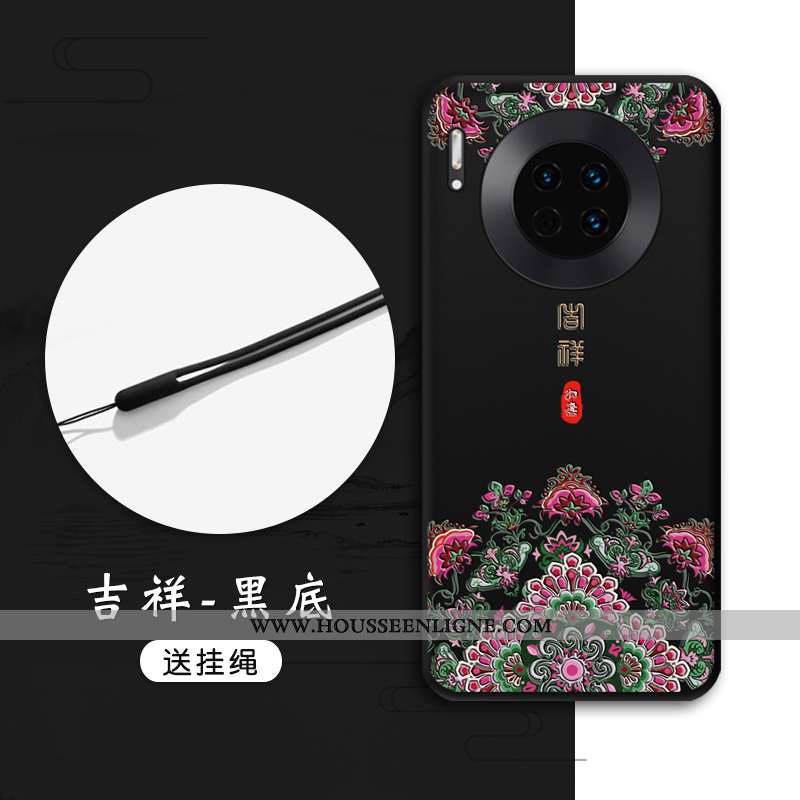 Étui Huawei Mate 30 Gaufrage Tendance Téléphone Portable Coque Rouge Tout Compris