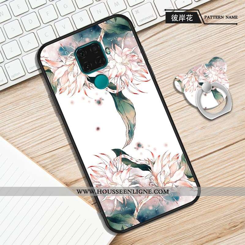 Étui Huawei Mate 30 Lite Délavé En Daim Dessin Animé Violet Incassable Simple Silicone Fluide Doux