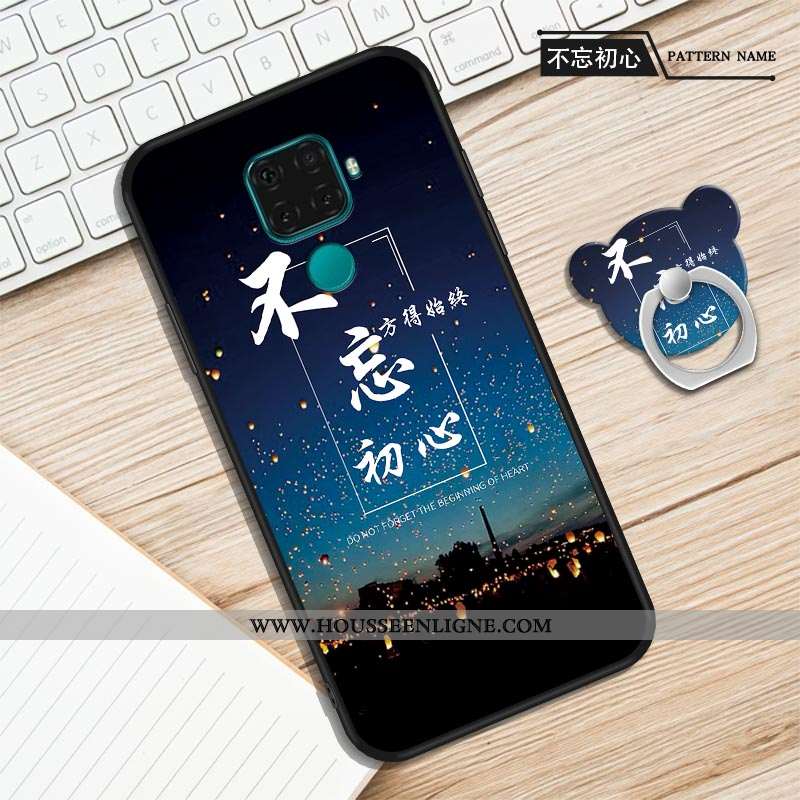 Étui Huawei Mate 30 Lite Délavé En Daim Dessin Animé Violet Incassable Simple Silicone Fluide Doux