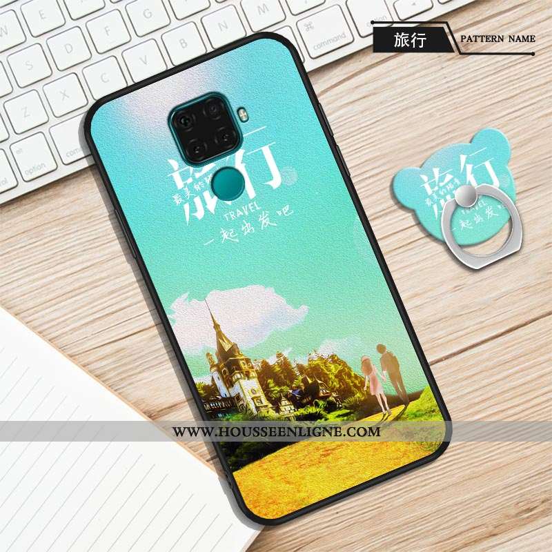 Étui Huawei Mate 30 Lite Délavé En Daim Dessin Animé Violet Incassable Simple Silicone Fluide Doux