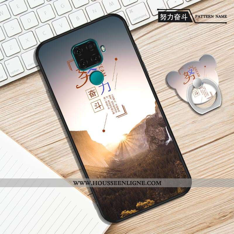 Étui Huawei Mate 30 Lite Délavé En Daim Dessin Animé Violet Incassable Simple Silicone Fluide Doux
